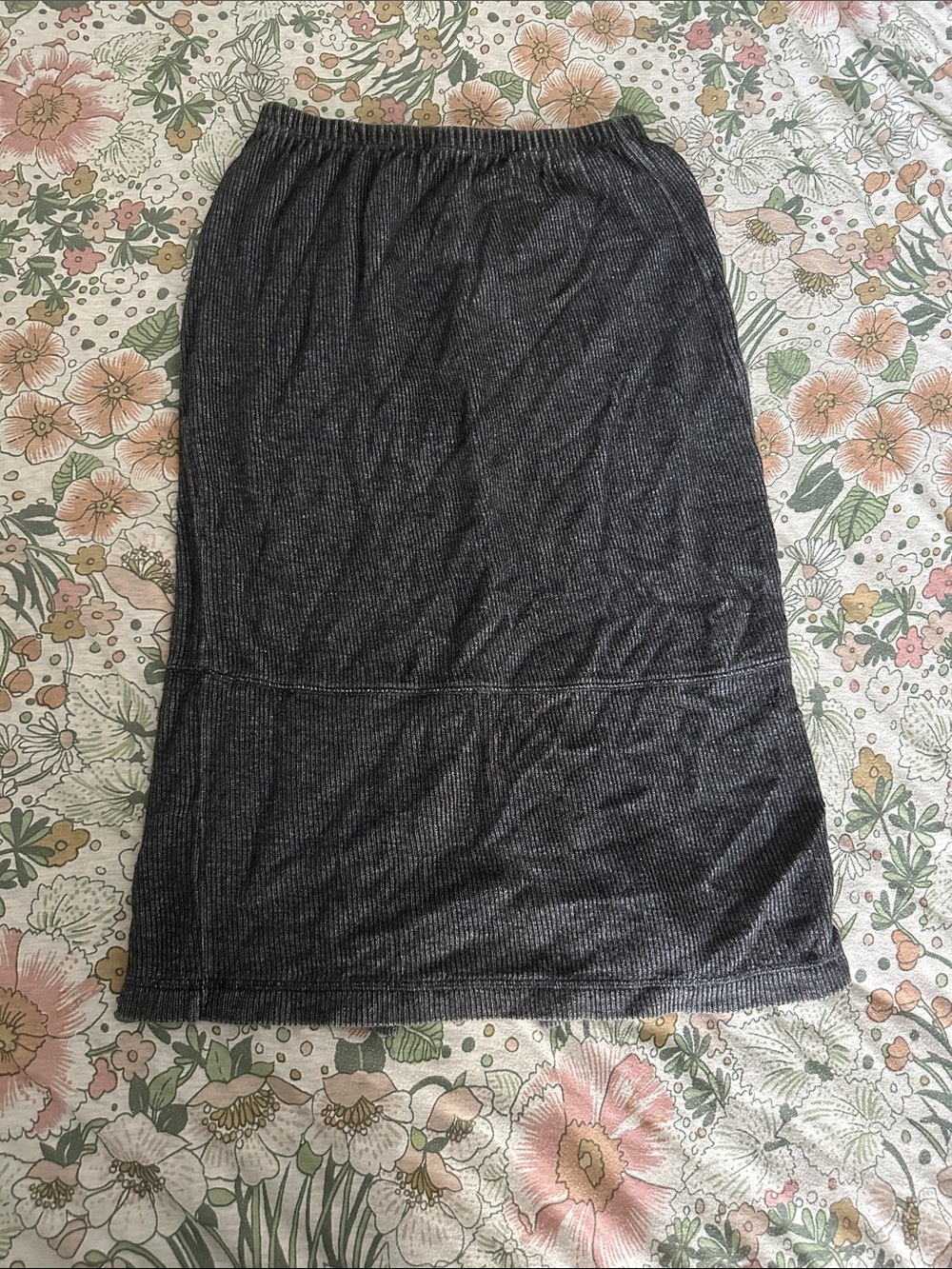Vintage Christian de Castelnau - Classic Charcoal Ribbed Pencil Skirt - Women's